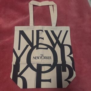 Cream and Black Tote Bag